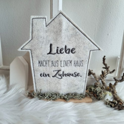 Stickdatei ITH - Stecker Haus "Liebe macht aus einem Haus ein Zuhause."